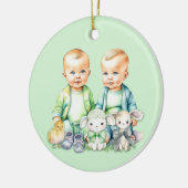 Bald werden Zwillinge kommen bald Ankündigung Keramik Ornament (Links)