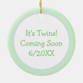 Bald werden Zwillinge kommen bald Ankündigung Keramik Ornament (Hinten)