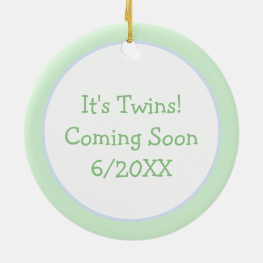 Bald werden Zwillinge kommen bald Ankündigung Keramik Ornament (Hinten)