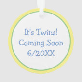 Bald werden Zwillinge kommen bald Ankündigung Ornament (Rückseite)