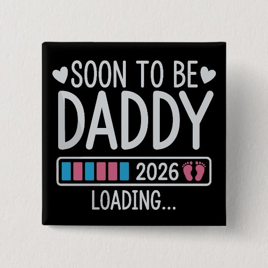 Bald werdender Vater 2026 Schwangerschaftsankündig Button (Vorderseite)