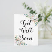 bald wieder gesund werden, florenhafte Aquarellbil Postkarte (Stehend Vorderseite)
