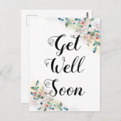 bald wieder gesund werden, florenhafte Aquarellbil Postkarte (Vorne/Hinten)