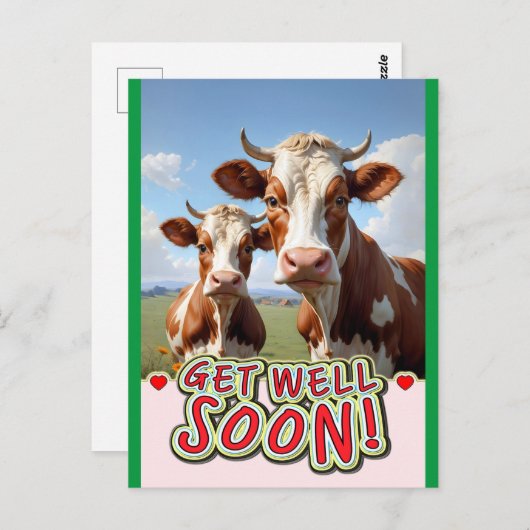 bald wieder gesund werden postkarte (Vorne/Hinten)