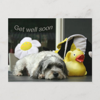 bald wieder gesund werden postkarte