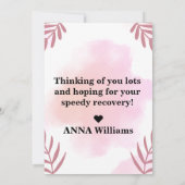 bald wieder gesund werden Wasserfarben Karte (Rückseite)