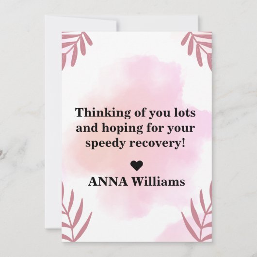 bald wieder gesund werden Wasserfarben Karte (Rückseite)