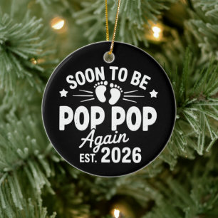 Bald wieder Opa Opa est. 2026 Schwangerschaft Keramik Ornament
