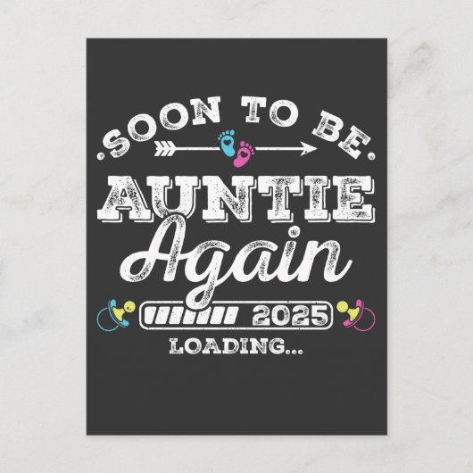 Bald wieder Tante 2025 Loading Postkarte (Vorderseite)