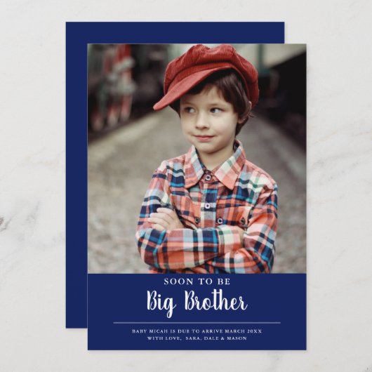 Bald wird Big Brother Blue Pregnancy Ankündigung w (Vorne/Hinten)