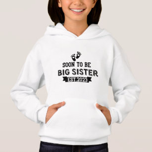 Bald wird Big Sister Est 2023 - Schwangerschaft Hoodie
