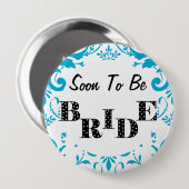 Bald wird Bridge Junggeselinnen-Abschied - Türkis Button (Vorne & Hinten)