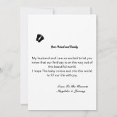 Bald wird die Ankündigung einer Schwangerschaft im (Rückseite)