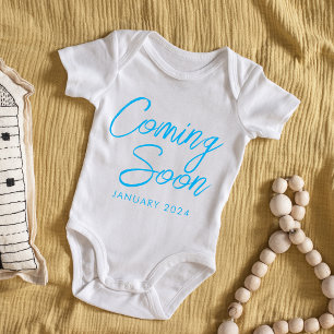 Bald wird die neue Baby Boy Blue Ankündigung ersch Strampler