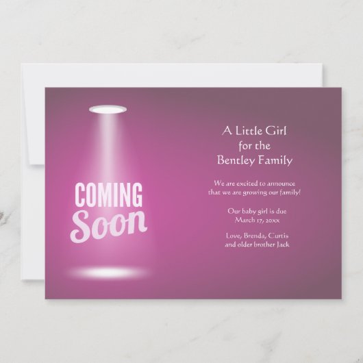 Bald wird die Schwangerschaftsankündigung der Mädc Ankündigung (Vorderseite)