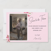 Bald wird drei Foto Schwangerschaft Ankündigung (Vorderseite)