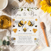 Bald wird eine Familie mit drei Babybetten-Dusche. Einladung