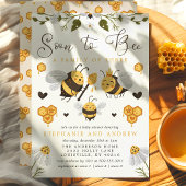 Bald wird eine Familie mit drei Babybetten-Dusche. Einladung