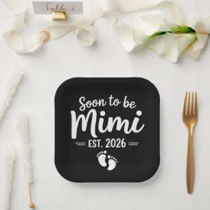 Bald wird es Mimi 2026 Schwangerschaftsankündigung Pappteller