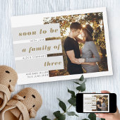 Bald wird Foto Text Block Overlap Schwangerschaft Ankündigung