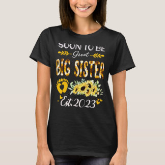 Bald wird große Schwester 2023 Sonnenblumenmutter' T-Shirt