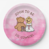 Bald wird Lil' Cowgirl | Mädchendusche Pappteller (Vorderseite)