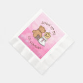 Bald wird Lil' Cowgirl | Mädchendusche Serviette (Ecke)