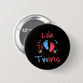 Bald wird Lola zu Zwillingen Süßes Mädchen Junge V Button (Vorne & Hinten)
