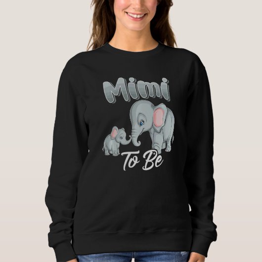 Bald wird Mimi Elefanten für Babydusche Geschlecht Sweatshirt (Vorderseite)