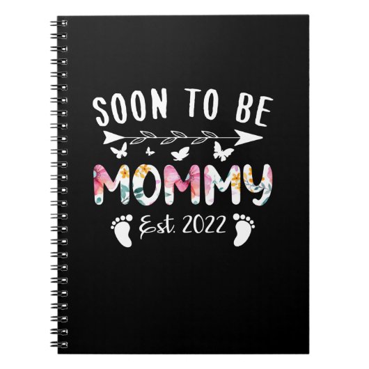 Bald wird Mommy Est 2022 florale neue Oma Notizblock (Vorderseite)