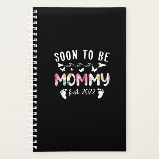 Bald wird Mommy Est 2022 florale neue Oma Planer (Vorderseite)