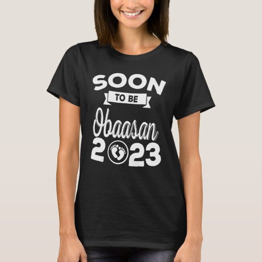 Bald wird Obaasan Est 2023 neue Oma Mütter Da T-Shirt (Vorderseite)