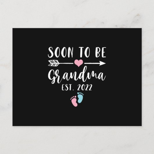 Bald wird Oma 2022 für neue Oma Ankündigungspostkarte (Vorderseite)