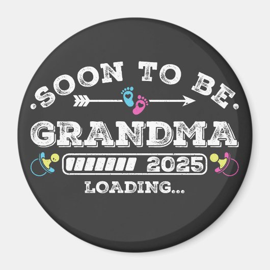 Bald wird Oma 2025 Ladekreis Magnet (Vorne)