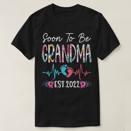 Bald wird Oma Est 2022 die Funny Floral Mutter's T-Shirt (Design vorne)
