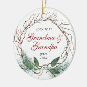 Bald wird Oma Opa Personalisierter Kranz Keramik Ornament (Links)