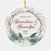 Bald wird Oma Opa Personalisierter Kranz Keramik Ornament (Hinten)