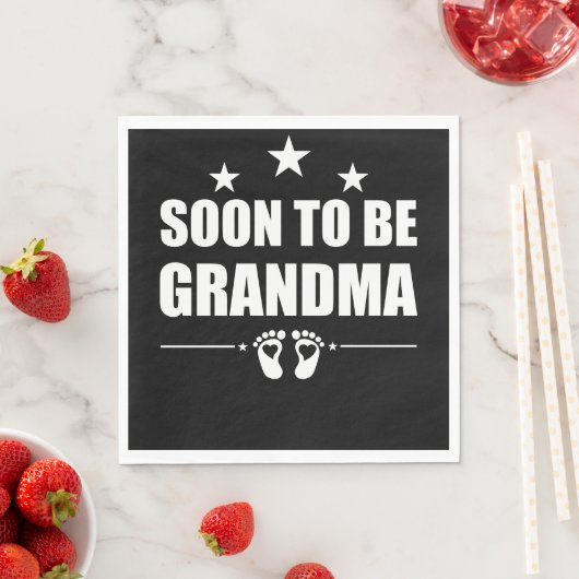 Bald wird Oma Pregnancy Ankündigung Offenlegung Serviette (Beispiel)