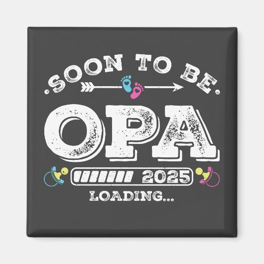 Bald wird Opa 2025 Loading Square Magnet (Vorne)
