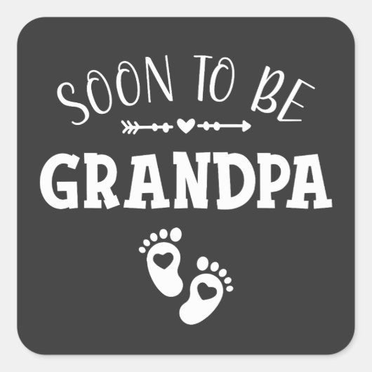 Bald wird Opa für Großvater gefördert Quadratischer Aufkleber (Vorderseite)
