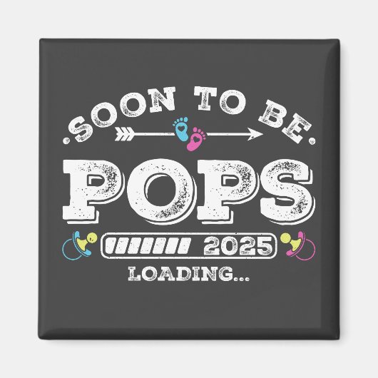 Bald wird Papa 2025 Loading Quadratisch Magnet (Vorne)