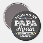 Bald wird Papa Again 2025 Ladekreis Magnet (Vorderseite/Rückseite)