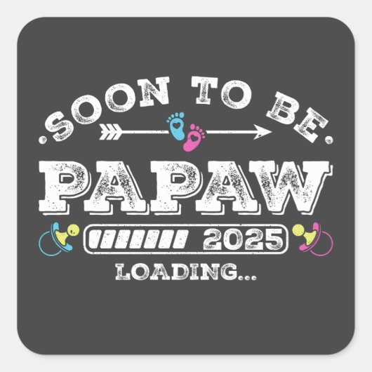 Bald wird Papaw 2025 Laden Quadratischer Aufkleber (Vorderseite)