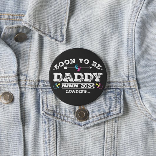 Bald wird Papi 2024 Ladungsrunde sein Button (Beispiel)