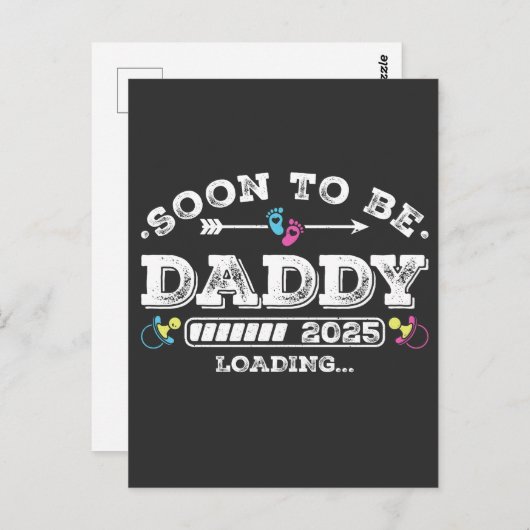 Bald wird Papi 2025 beladen Postkarte (Vorne/Hinten)