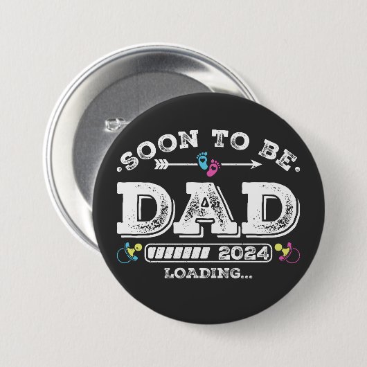 Bald wird Vater 2024 Ladungsrunde Button (Vorne & Hinten)