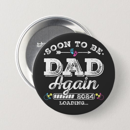 Bald wird wieder Vater 2024 Ladungsrunde Button (Vorne & Hinten)