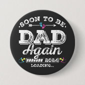 Bald wird wieder Vater 2024 Ladungsrunde Button (Vorderseite)