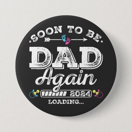 Bald wird wieder Vater 2024 Ladungsrunde Button (Vorderseite)