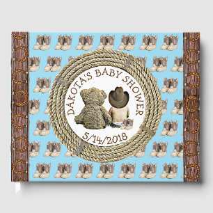 Bald zu b Lil "Cowboy Baby Shower Guestbook Gästebuch